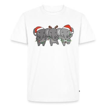 éléphant noël animaux de Noël éléphants mignons - T-shirt Premium bio Homme - blanc - Devant - Nico (187cm)