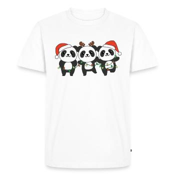 Panda Noël Animaux de Noël Pandas mignons - T-shirt Premium bio Homme - blanc - Devant - Nico (187cm)
