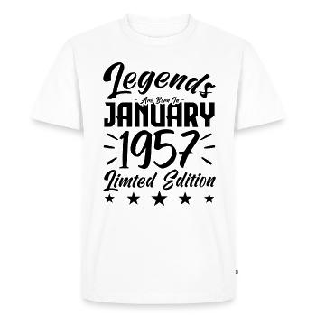 Naissance En Janvier 1957. Cadeau d'anniversaire. - T-shirt Premium bio Homme - blanc - Devant - Nico (187cm)