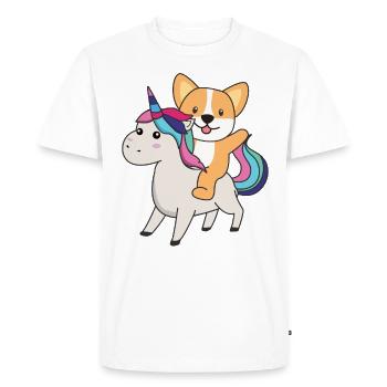 Corgi Unicorn Cute Animals Unicorn Dogs - Men's Premium Organic T-Shirt - white - Front - Nico (187cm)