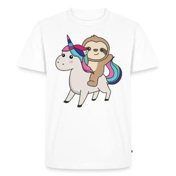 Paresseux Licorne Animaux mignons Licornes Paresseux - T-shirt Premium bio Homme - blanc - Devant - Nico (187cm)