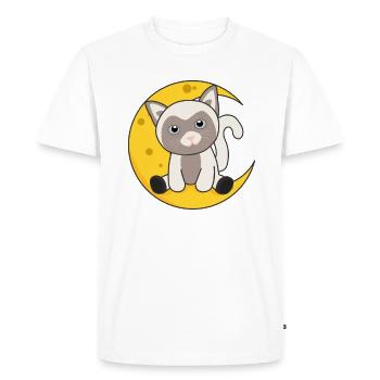 Moon cat cute animals for kids for the night - Men's Premium Organic T-Shirt - white - Front - Nico (187cm)