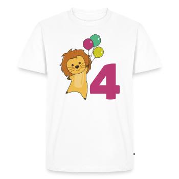 Leo fourth birthday balloons for children - Men's Premium Organic T-Shirt - white - Front - Nico (187cm)