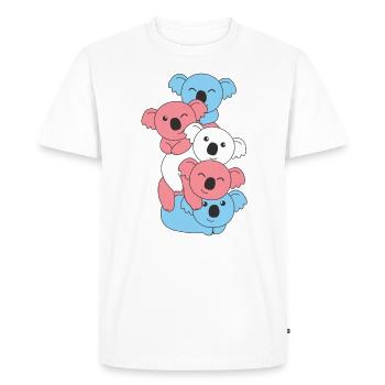 Transgender Flag Pride LGBTQ Cute Koala Bunch - Men's Premium Organic T-Shirt - white - Front - Nico (187cm)