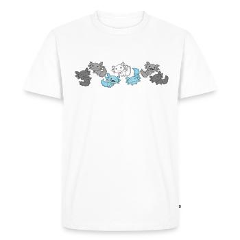 Demiboy Flag Pride LGBTQ Cute Axolotl - Men's Premium Organic T-Shirt - white - Front - Nico (187cm)
