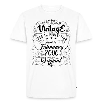 Vintage Né(e) en Février 2006 anniversaire février - T-shirt Premium bio Homme - blanc - Devant - Nico (187cm)
