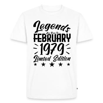 Born in February 1979. Birthday gift. - Men's Premium Organic T-Shirt - white - Front - Nico (187cm)