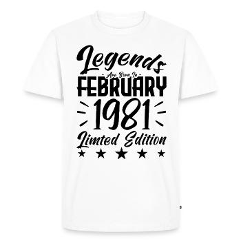 Naissance En Février 1981. Cadeau d'anniversaire. - T-shirt Premium bio Homme - blanc - Devant - Nico (187cm)