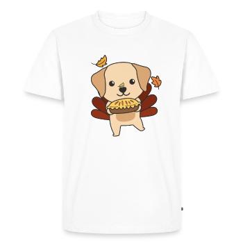 Tenues de Thanksgiving Dinde Labrador avec tarte - T-shirt Premium bio Homme - blanc - Devant - Nico (187cm)