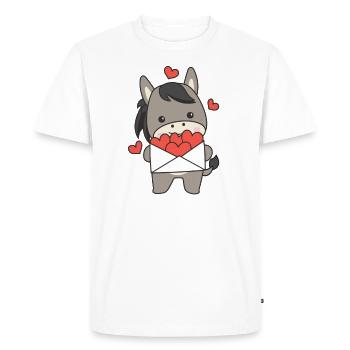 Des ânes pour la Saint-Valentin des animaux mignons avec des cœurs - T-shirt Premium bio Homme - blanc - Devant - Nico (187cm)