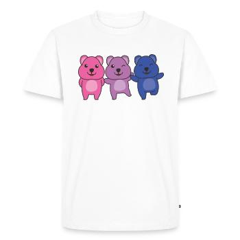 Bi Flag Pride LGBTQ Quokka - T-shirt Premium bio Homme - blanc - Devant - Nico (187cm)