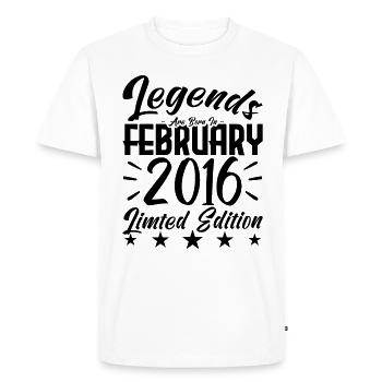 Born in February 2016. Birthday gift. - Men's Premium Organic T-Shirt - white - Front - Nico (187cm)