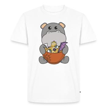 Nouilles Nouilles japonaises Halloween Hippo Ramen - T-shirt Premium bio Homme - blanc - Devant - Nico (187cm)