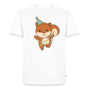 Squirrel for a birthday for children - Men's Premium Organic T-Shirt - white - Front - Nico (187cm)