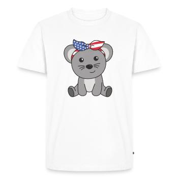 4 juillet American Mouse for Kids USA Mouse - T-shirt Premium bio Homme - blanc - Devant - Nico (187cm)