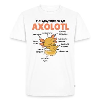 Axolotl Explication Anatomie d’un Axolotl - T-shirt Premium bio Homme - blanc - Devant - Nico (187cm)