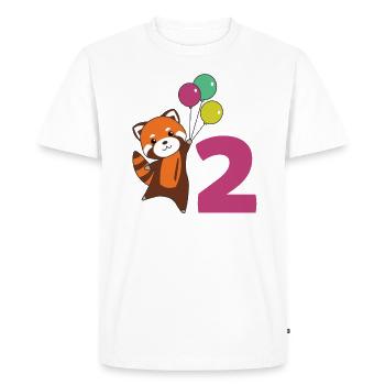 Red Panda Deuxième anniversaire Balloons Enfants - T-shirt Premium bio Homme - blanc - Devant - Nico (187cm)