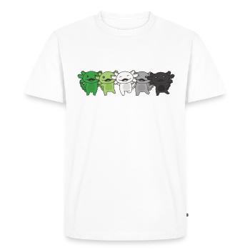 Aromantic Flag Pride LGBTQ Axolotl Aromantisch - Men's Premium Organic T-Shirt - white - Front - Nico (187cm)