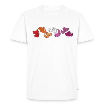 Drapeau lesbien Gay Pride LGBTQ Axolotl - T-shirt Premium bio Homme - blanc - Devant - Nico (187cm)