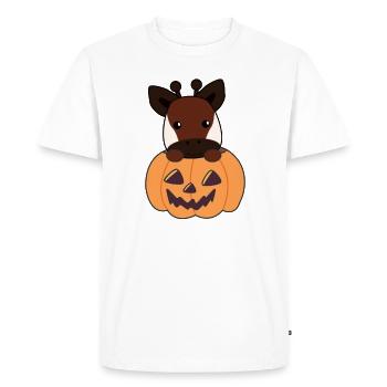 Okapi à la citrouille Okapis doux Joyeux Halloween - T-shirt Premium bio Homme - blanc - Devant - Nico (187cm)