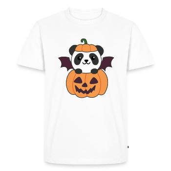 Panda Halloween Pumpkin Bat Costume - Men's Premium Organic T-Shirt - white - Front - Nico (187cm)