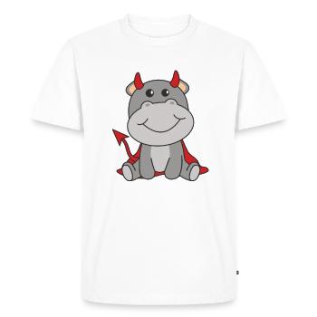 Hippo Halloween Cute Devil Witches Costume - Men's Premium Organic T-Shirt - white - Front - Nico (187cm)