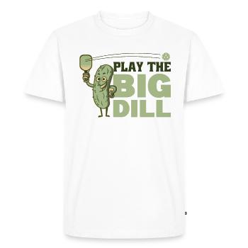 Jouer au pickleball est le gros cornichon à l’aneth Jeu de mots - T-shirt Premium bio Homme - blanc - Devant - Nico (187cm)