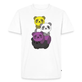 Nonbinary Flag Pride LGBTQ Cute Panda Bunch - Men's Premium Organic T-Shirt - white - Front - Nico (187cm)