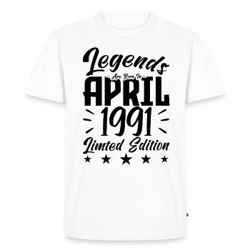 Naissance En avril 1991 Cadeau d'anniversaire 1991 - T-shirt Premium bio Homme - blanc - Devant - Nico (187cm)