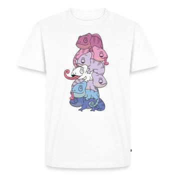 Bigender Flag Pride LGBTQ Chameleon Bunch - T-shirt Premium bio Homme - blanc - Devant - Nico (187cm)