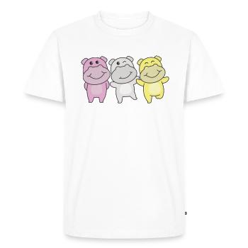 Twink Flag Pride LGBTQ Cute Hippo - Men's Premium Organic T-Shirt - white - Front - Nico (187cm)