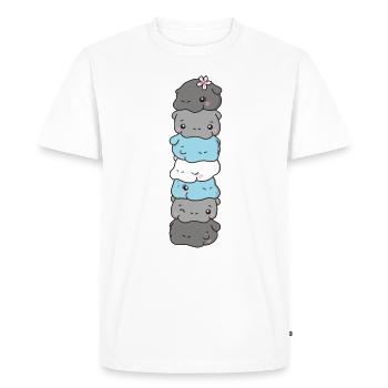 Demiboy Flag Pride LGBTQ Cute Hippo - Men's Premium Organic T-Shirt - white - Front - Nico (187cm)