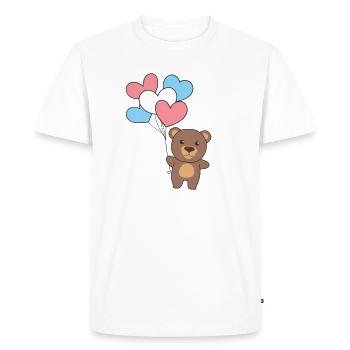 Drapeau transgenre Ballon Cœurs Fierté LGBTQ Ours - T-shirt Premium bio Homme - blanc - Devant - Nico (187cm)