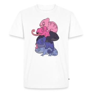 Omnisexual Flag Pride LGBTQ Chameleon Bunch - Men's Premium Organic T-Shirt - white - Front - Nico (187cm)