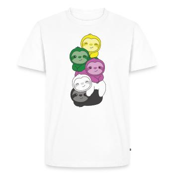 Ceterosexual Flag Pride LGBTQ Sloth Bunch - Men's Premium Organic T-Shirt - white - Front - Nico (187cm)