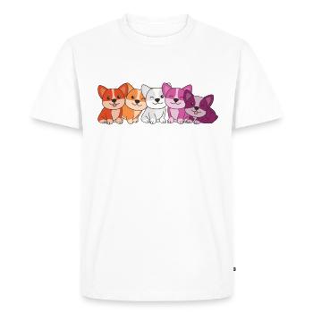 Drapeau lesbien Corgi Pride LGBTQ Mignons Chiens - T-shirt Premium bio Homme - blanc - Devant - Nico (187cm)