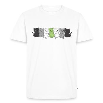 Ordre du jour Flag Non Binary Pride LGBTQ Mignon Chat - T-shirt Premium bio Homme - blanc - Devant - Nico (187cm)