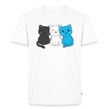mascic flag pride LGBTQ cute cat pile - Men's Premium Organic T-Shirt - white - Front - Nico (187cm)