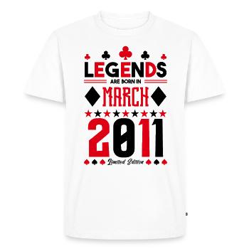 cadeau d'anniversaire Mars 2011. jeux de carte. - T-shirt Premium bio Homme - blanc - Devant - Nico (187cm)