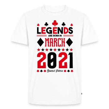 cadeau d'anniversaire Mars 2021. jeux de carte. - T-shirt Premium bio Homme - blanc - Devant - Nico (187cm)