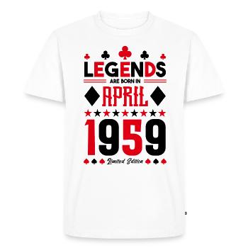 cadeau d'anniversaire avril 1959. jeux de carte. - T-shirt Premium bio Homme - blanc - Devant - Nico (187cm)