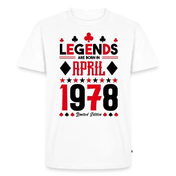 cadeau d'anniversaire avril 1978. jeux de carte. - T-shirt Premium bio Homme - blanc - Devant - Nico (187cm)