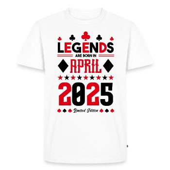 cadeau d'anniversaire avril 2025. jeux de carte. - T-shirt Premium bio Homme - blanc - Devant - Nico (187cm)