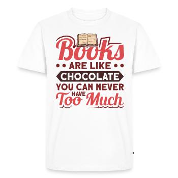 Conception d’amateurs de livres avec des livres pour la littérature - T-shirt Premium bio Homme - blanc - Devant - Nico (187cm)