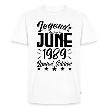Naissance En juin 1989 Cadeau d'anniversaire 1989. - T-shirt Premium bio Homme - blanc - Devant - Nico (187cm)