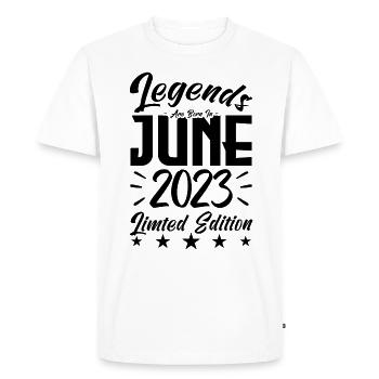 Born June 2023 Birthday gift 2023. - Men's Premium Organic T-Shirt - white - Front - Nico (187cm)