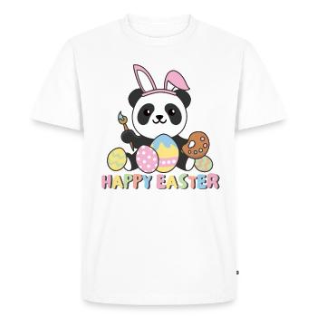 joyeuses Pâques panda mignon Pâques avec œufs de Pâques - T-shirt Premium bio Homme - blanc - Devant - Nico (187cm)