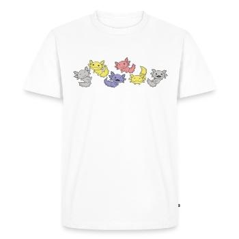 Pivotgender Flag Pride LGBTQ Axolotl - Men's Premium Organic T-Shirt - white - Front - Nico (187cm)