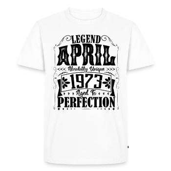 Avril 1973. Anniversaire avril 1973. Cadeau 1973. - T-shirt Premium bio Homme - blanc - Devant - Nico (187cm)