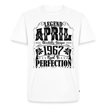 Avril 1967. Anniversaire avril 1967. Cadeau 1967. - T-shirt Premium bio Homme - blanc - Devant - Nico (187cm)